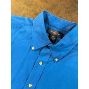 Alexander Julian Mens Blue 100% Cotton Long Sleeve Button Down Shirt Large L